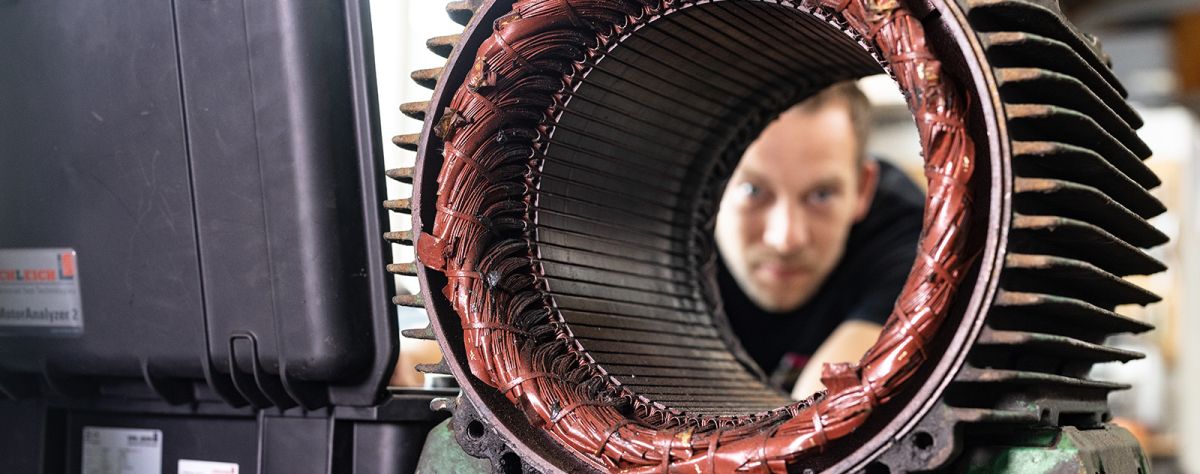 Elektromotoren Neumotoren VEM WARTUNG Neuwicklung Lohnwuchten